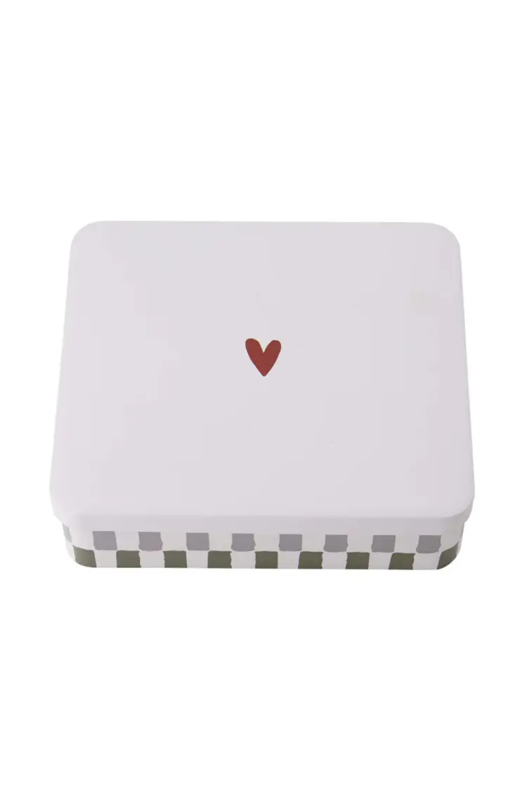 Zusss Zusss | Koekblik hartje rood/grijs/groen