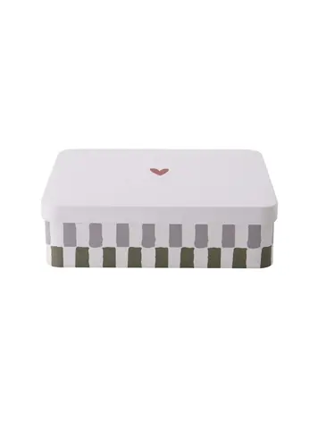 Zusss Zusss | Koekblik hartje rood/grijs/groen