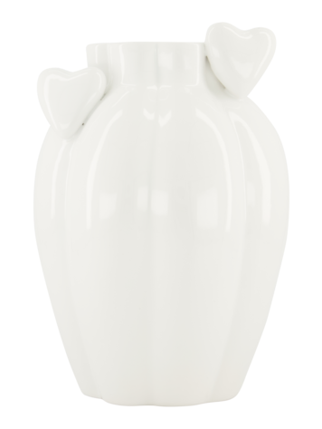 Zusss Zusss | Vaas keramiek hartjes wit