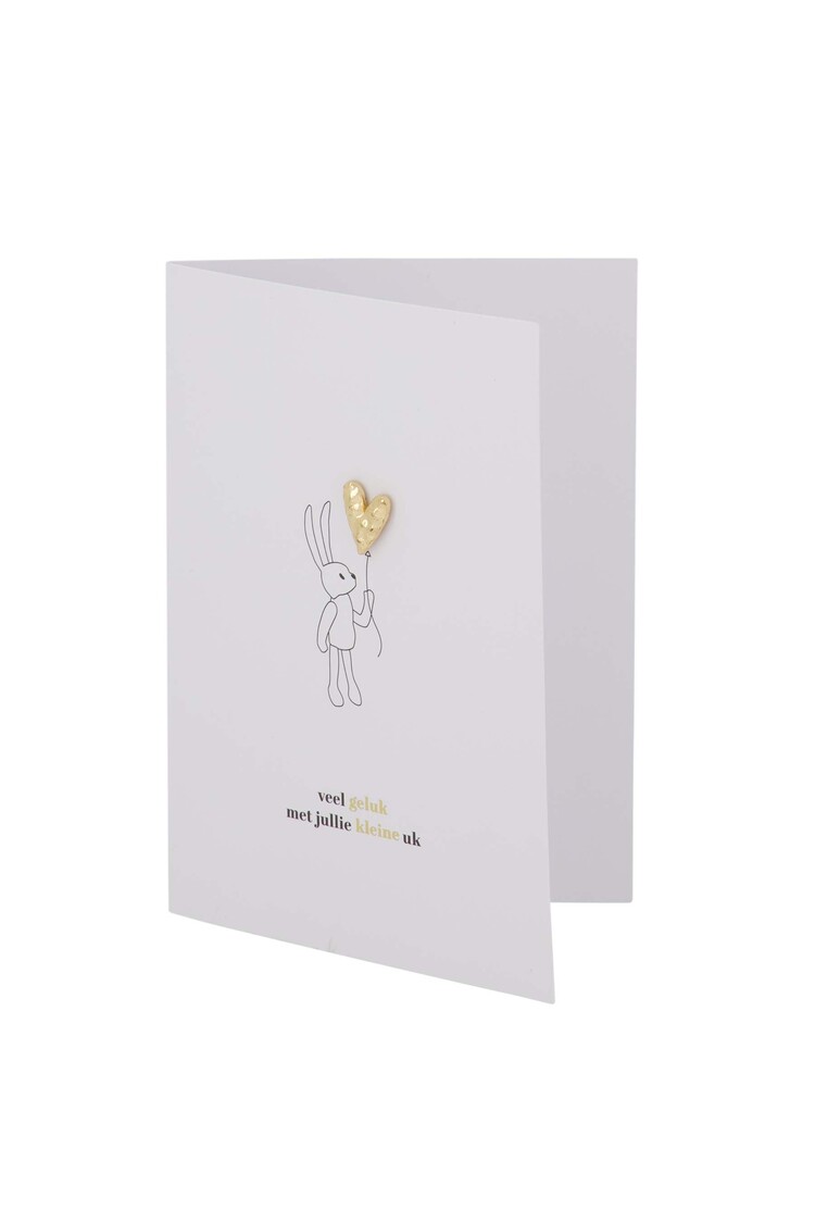 Zusss Zusss | Wenskaart hartje kleine uk broche wit