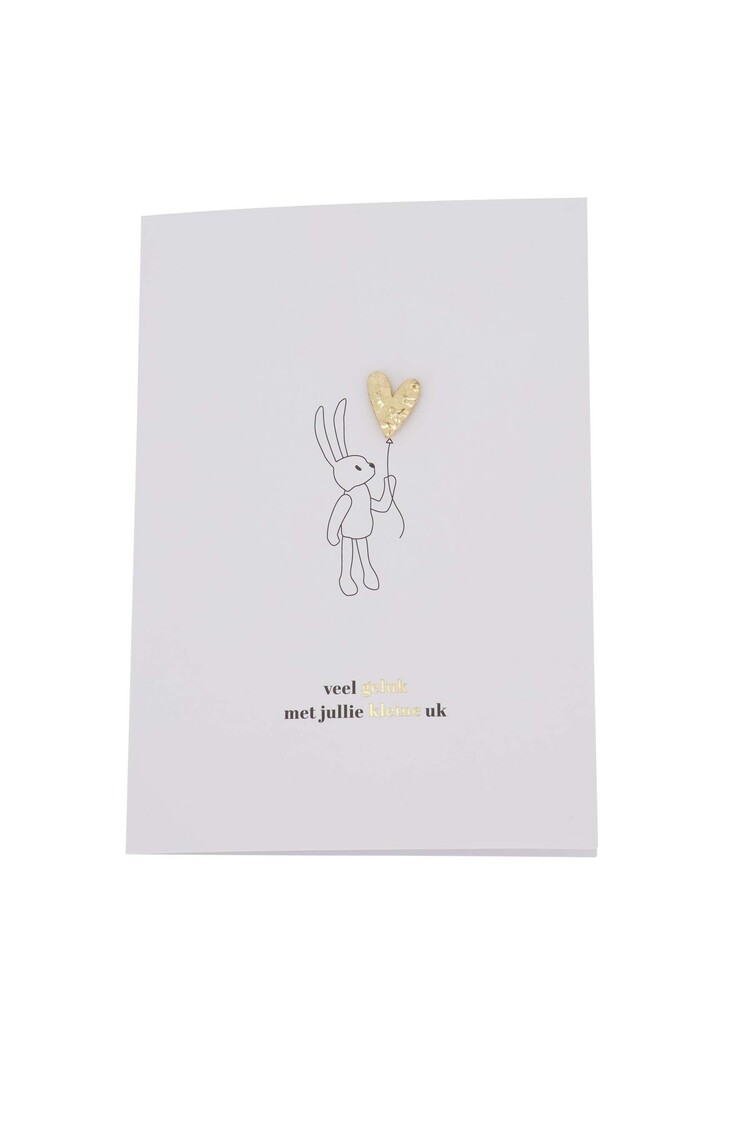 Zusss Zusss | Wenskaart hartje kleine uk broche wit