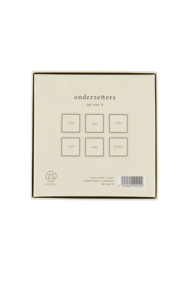 Zusss Zusss | Onderzetters zand/antraciet set van 6