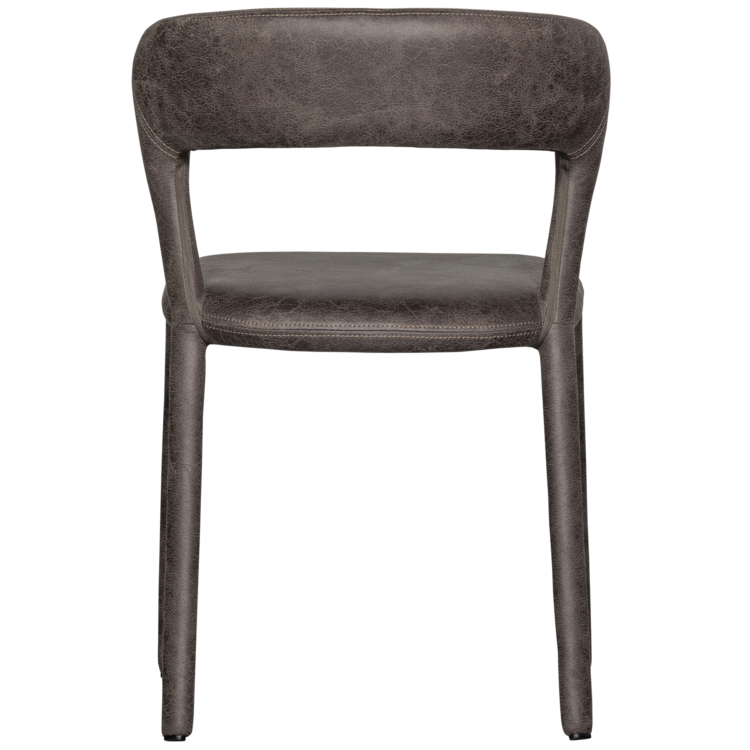 WOOOD Woood | Eetkamerstoel Noble leerlook zwart/grijs