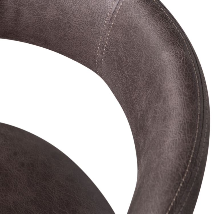 WOOOD Woood | Eetkamerstoel Noble leerlook zwart/grijs