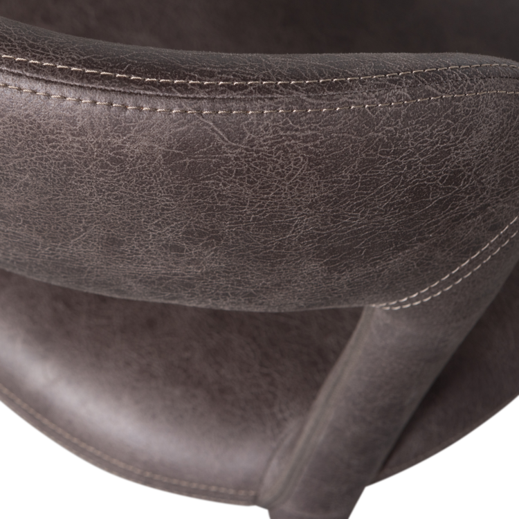 WOOOD Woood | Eetkamerstoel Noble leerlook zwart/grijs