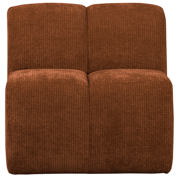 WOOOD MOJO EETBANKJE 84 CM MET RUGLEUNING RIBSTOF ROESTBRUIN