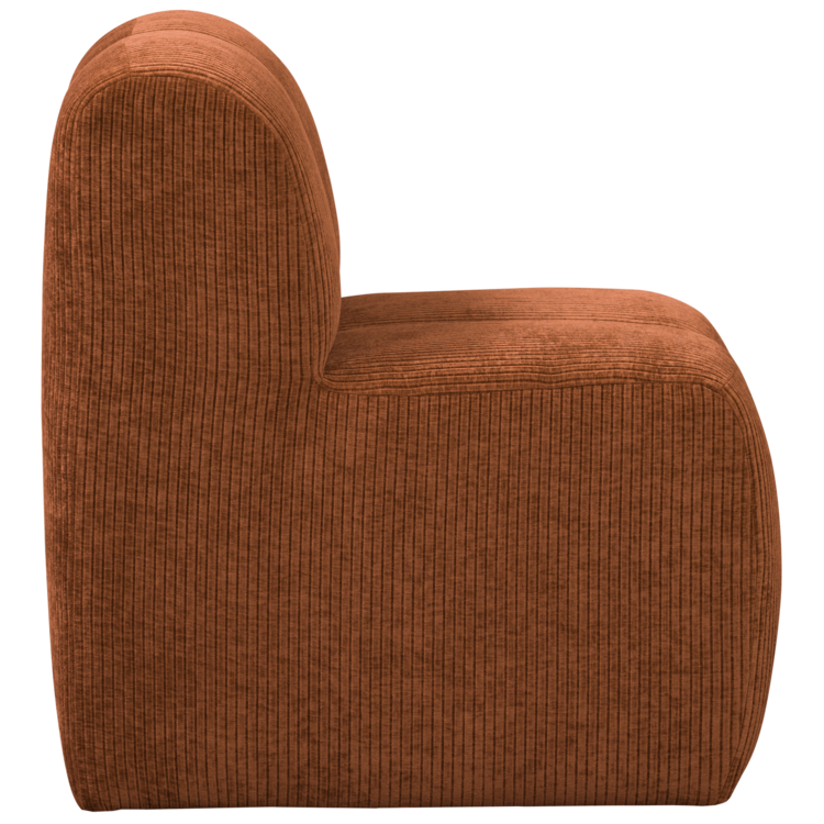 WOOOD MOJO EETBANKJE 84 CM MET RUGLEUNING RIBSTOF ROESTBRUIN