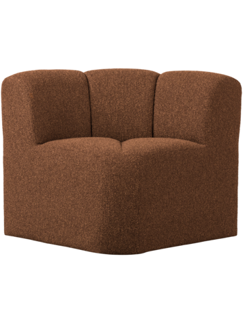 WOOOD Woood | (Eetkamer)bankje Mojo hoek met rugleuning boucle roestbruin