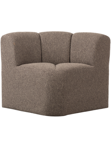 WOOOD Woood | (Eetkamer)bankje Mojo hoek met rugleuning boucle bruin