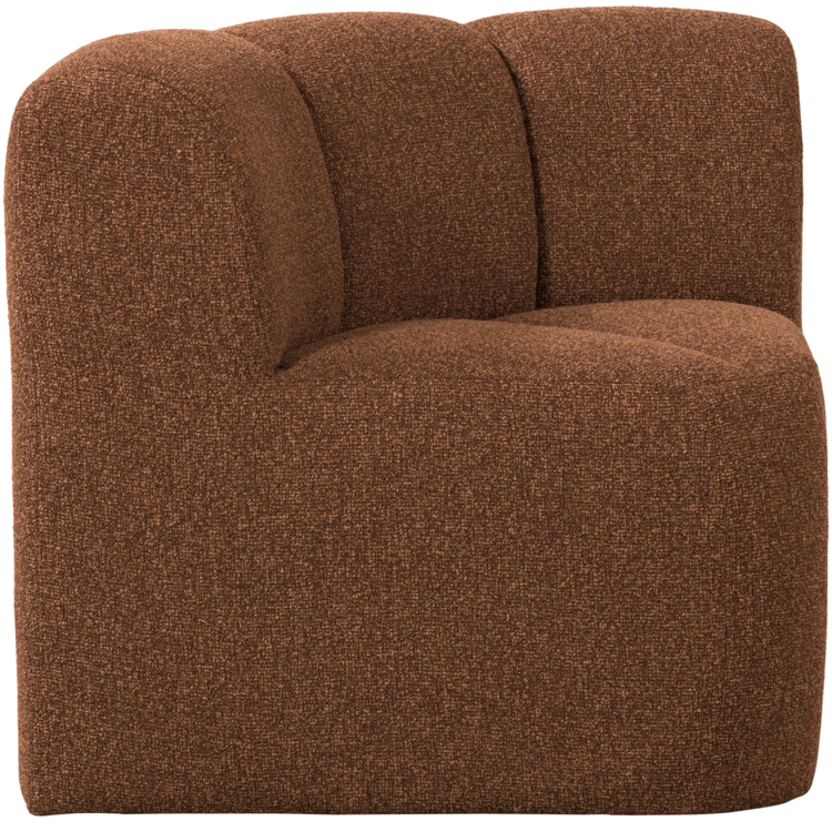 WOOOD Woood | (Eetkamer)bankje Mojo hoek met rugleuning boucle roestbruin