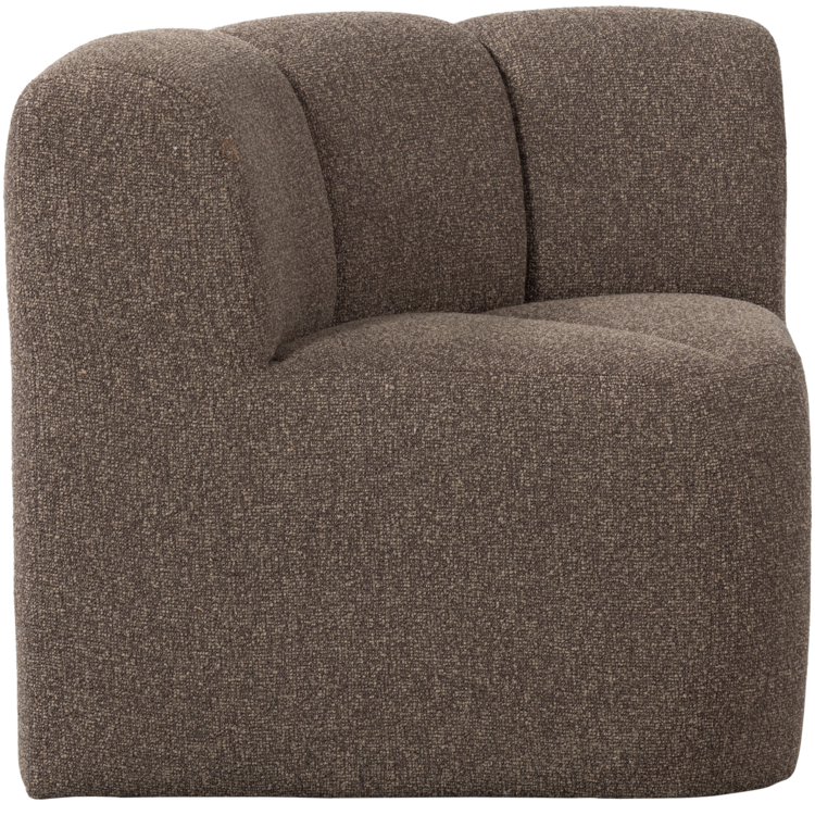 WOOOD Woood | (Eetkamer)bankje Mojo hoek met rugleuning boucle bruin