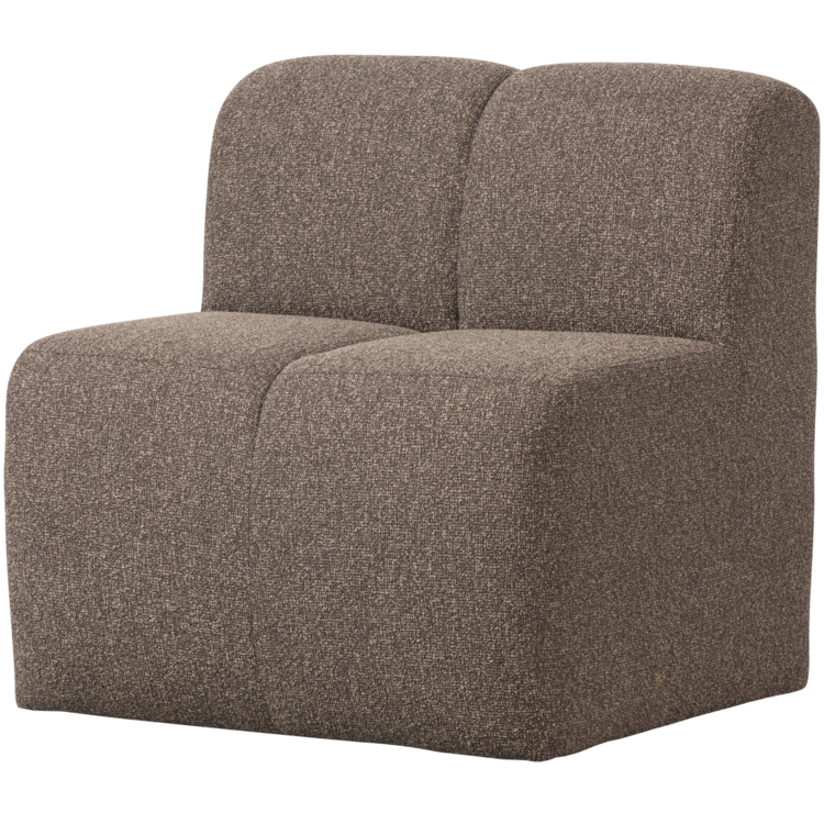 WOOOD Woood | (Eetkamer)bankje Mojo met rugleuning 84cm boucle bruin