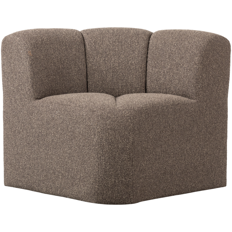 WOOOD Woood | (Eetkamer)bankje Mojo hoek met rugleuning boucle bruin