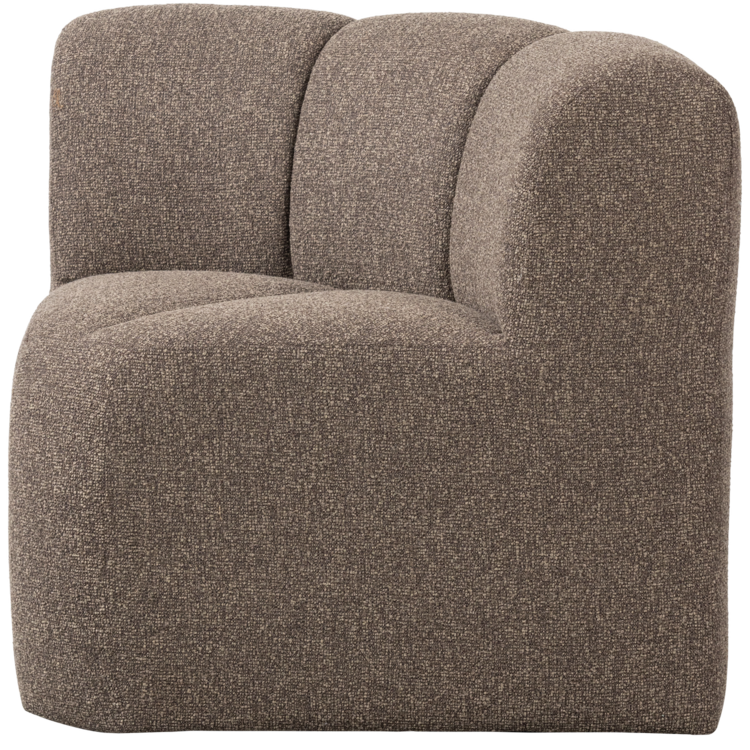 WOOOD Woood | (Eetkamer)bankje Mojo hoek met rugleuning boucle bruin