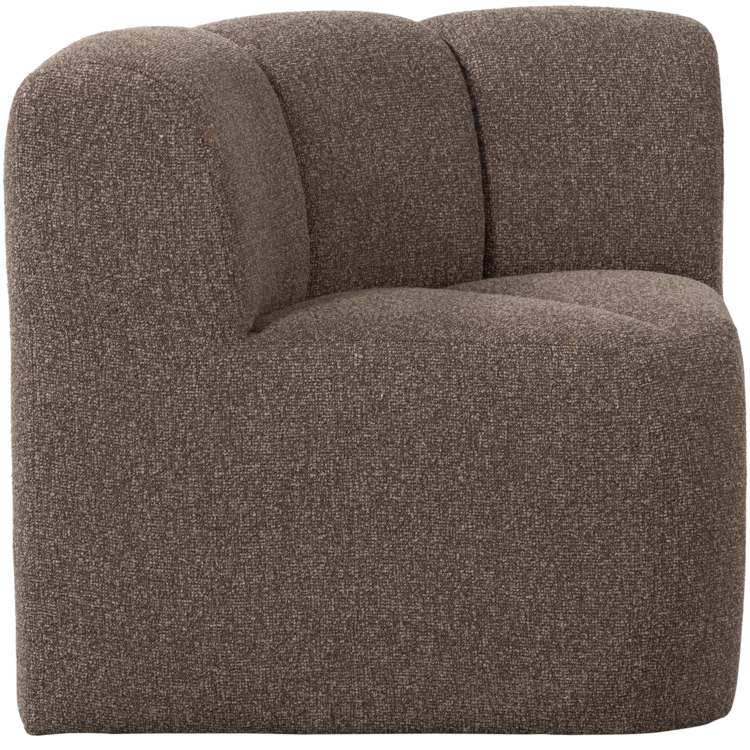 WOOOD Woood | (Eetkamer)bankje Mojo hoek met rugleuning boucle bruin