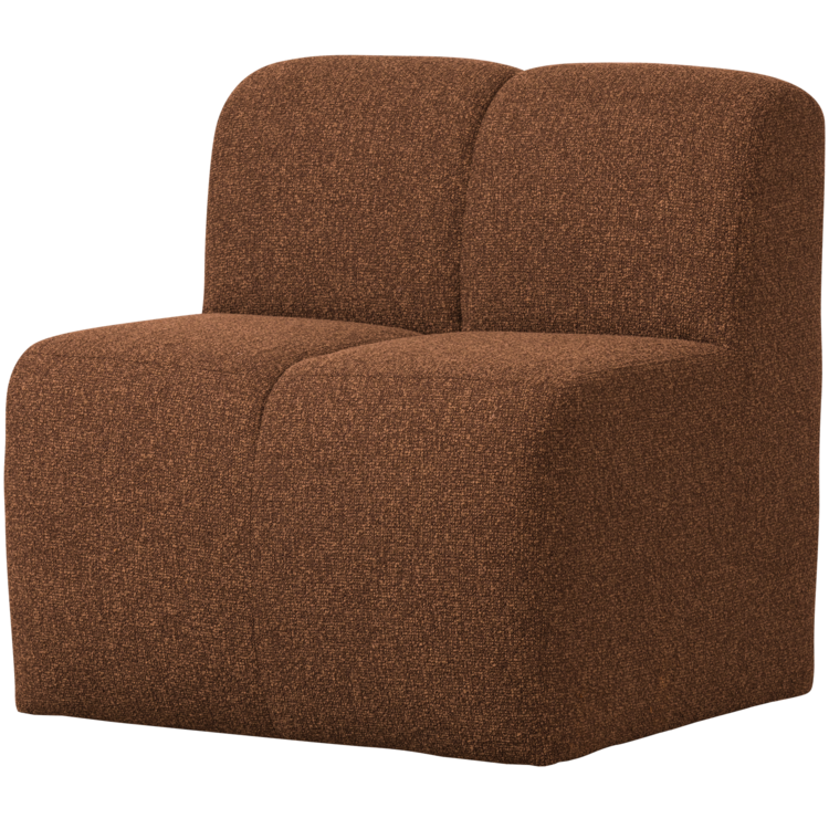 WOOOD Woood | (Eetkamer)bankje Mojo met rugleuning 84cm boucle roestbruin