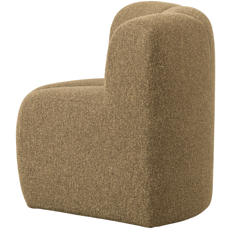 WOOOD Woood | Eetbankje Mojo hoek met rugleuning boucle geel/bruin