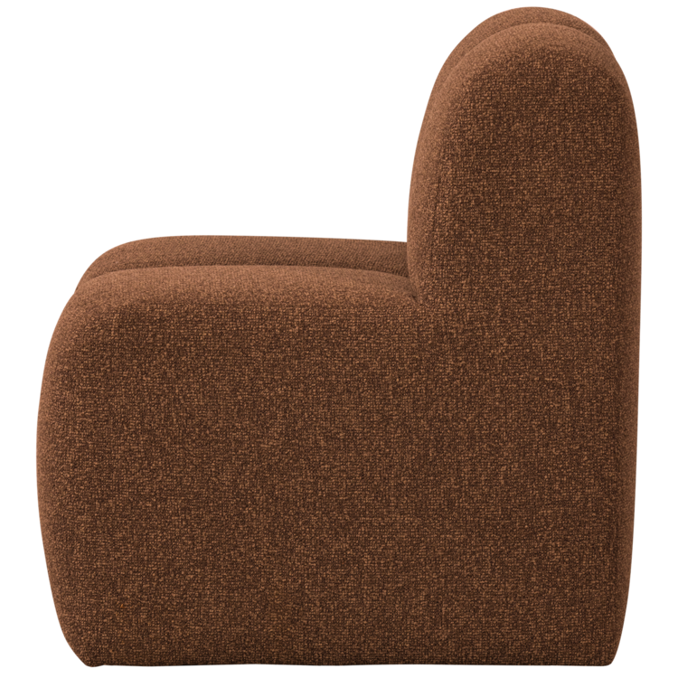 WOOOD Woood | (Eetkamer)bankje Mojo met rugleuning 84cm boucle roestbruin