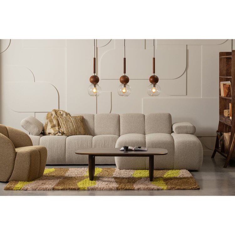 WOOOD Woood | Draaifauteuil Mojo boucle geel/bruin