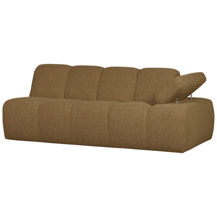 WOOOD. Woood | 2-Zits Mojo met arm rechts boucle geel bruin