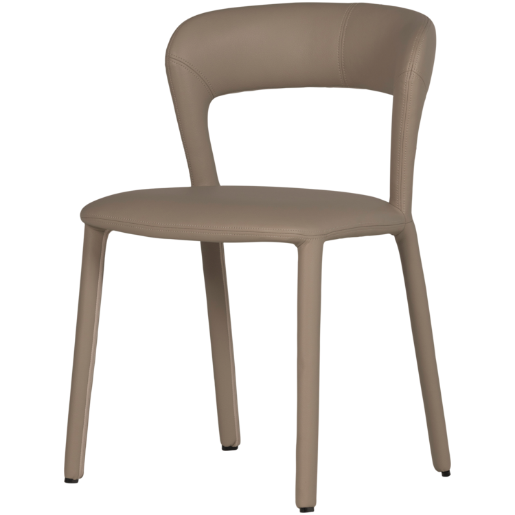 WOOOD Woood | Eetkamerstoel Noble leerlook zand