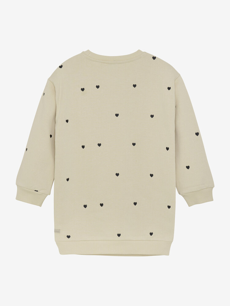 Daily7 Daily7 | Sweaterdress hartjes sandshell