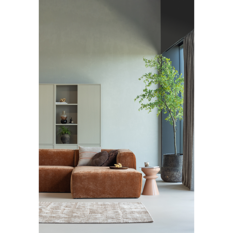 WOOOD Woood | Kussens Aziz set van 3 velvet bruin/naturel