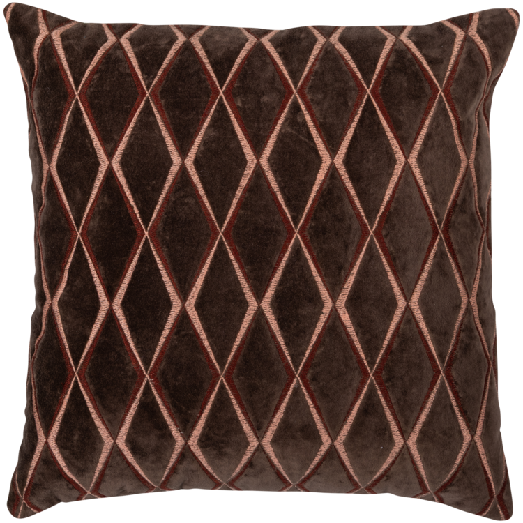 WOOOD Woood | Kussens Aziz set van 3 velvet bruin/naturel