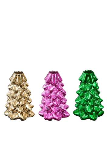 Stijl28 | Kandelaar kerstboom goud/paars/groen