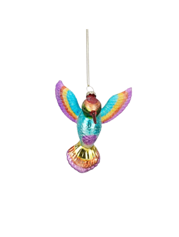 Stijl28 | Ornament kolibrie blauw 8x9cm