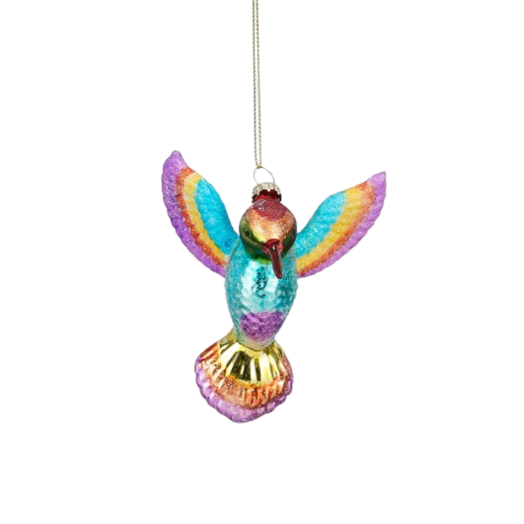 Stijl28 | Ornament kolibrie blauw 8x9cm