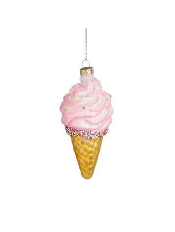 Selected by Selected by | Ornament ijsje roze 13x6cm