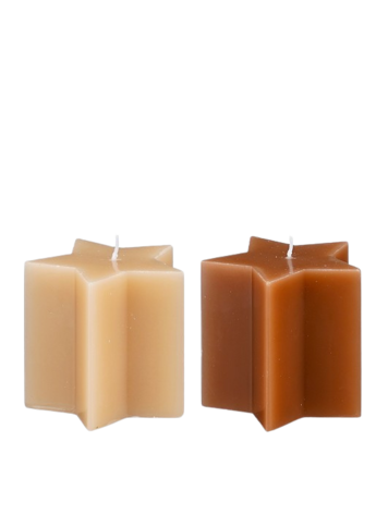 Selected by Selected by | Kaars ster bruin/beige 7cm