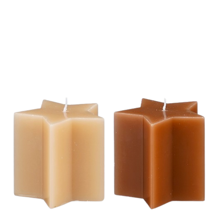 Selected by Selected by | Kaars ster bruin/beige 7cm