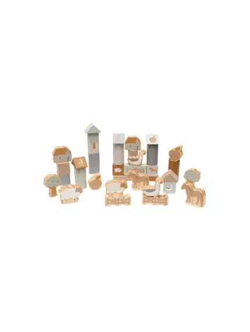 Jollein Jollein | Houten blokken set farm