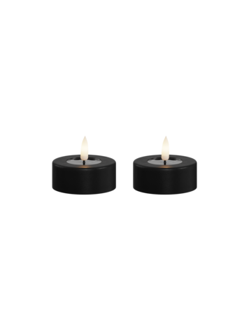Deluxe Homeart Deluxe Homeart |  LED theelicht jumbo zwart | 2stuks