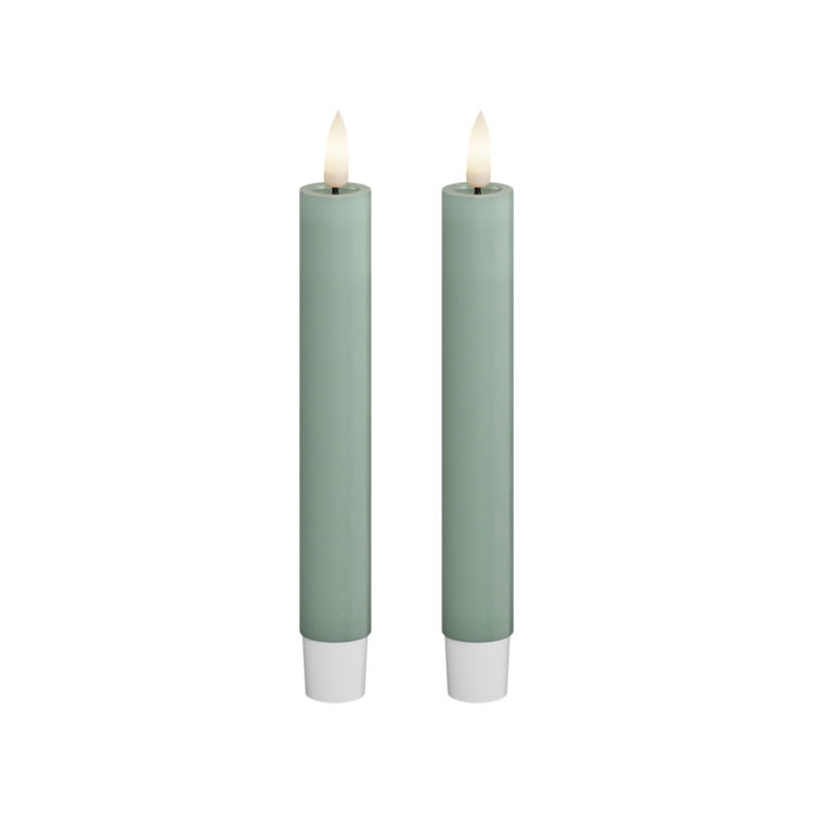 Deluxe Homeart Deluxe Homeart | LED dinerkaars saliegroen 15cm | 2stuks