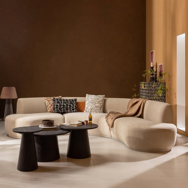 WOOOD. Woood | Maan salontafel mdf donkerbruin 40xØ80 cm