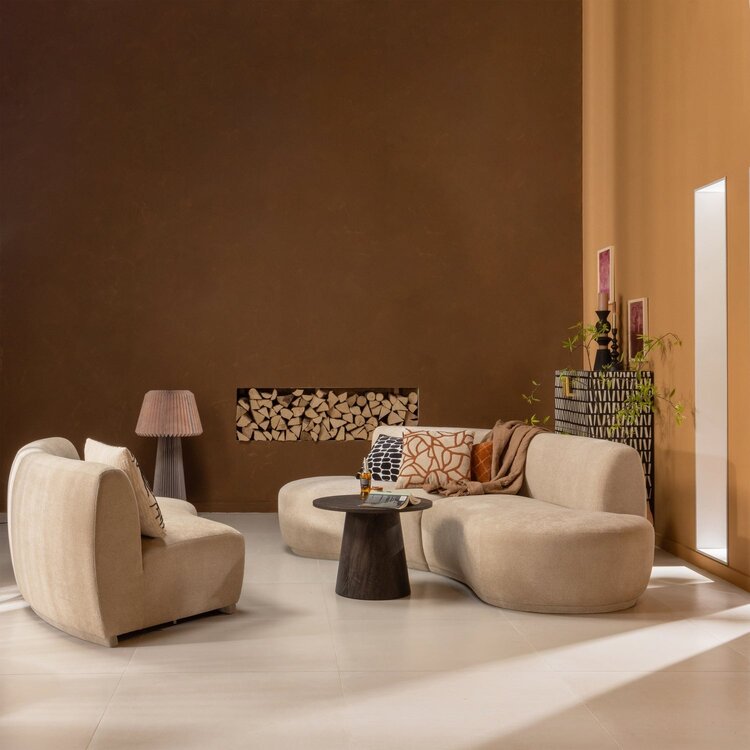 WOOOD. Woood | Maan salontafel mdf donkerbruin 40xØ80 cm