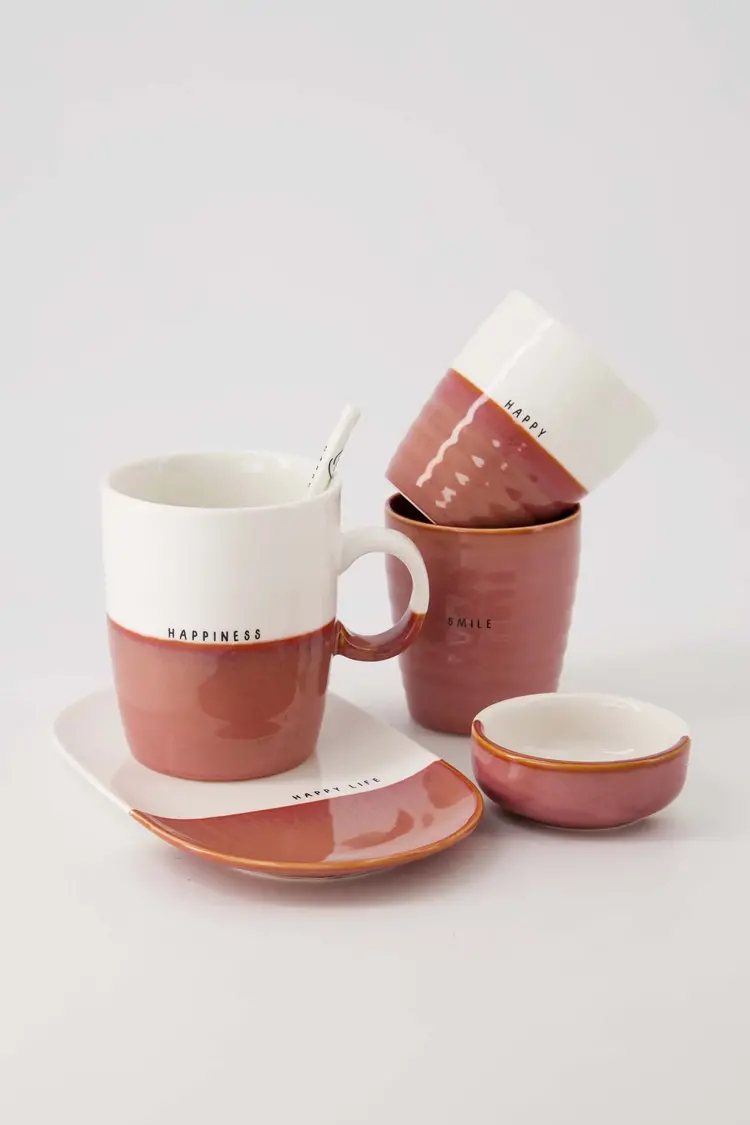 Zusss Zusss | Serveerschaal happy life burgundy