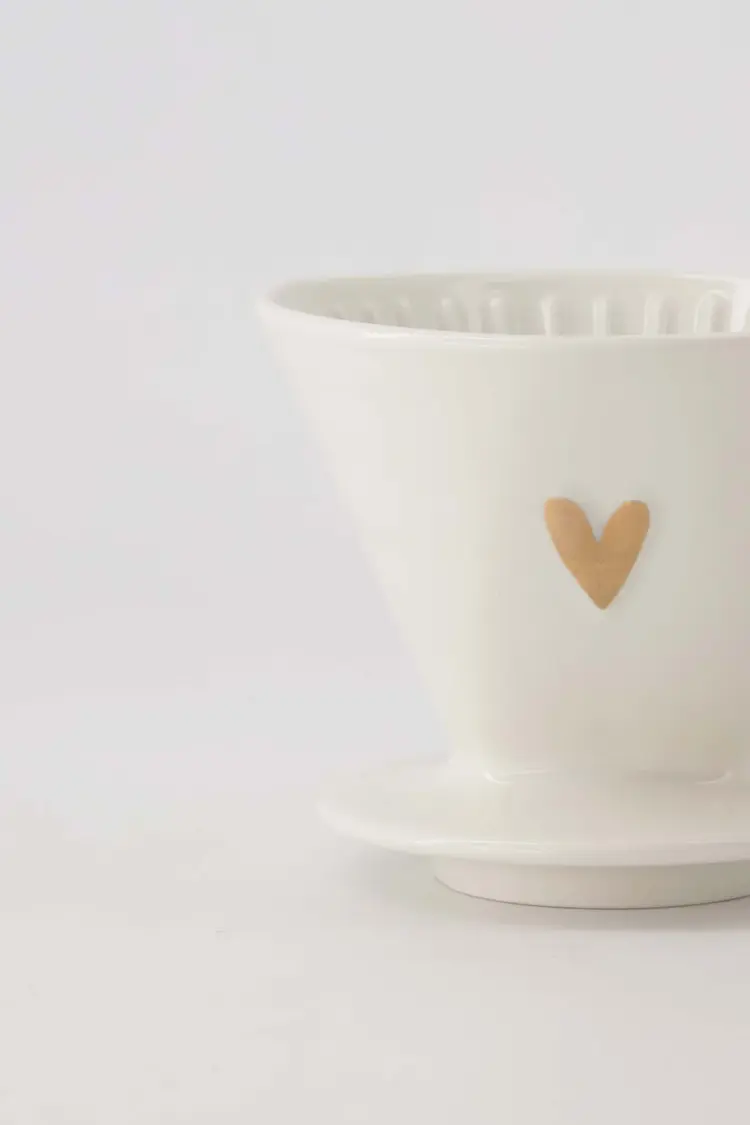 Zusss Zusss | Koffiefilterhouder hartje goud