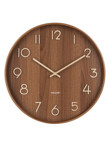 Karlsson Karlsson | Wandklok Pure donkerbruin 60cm