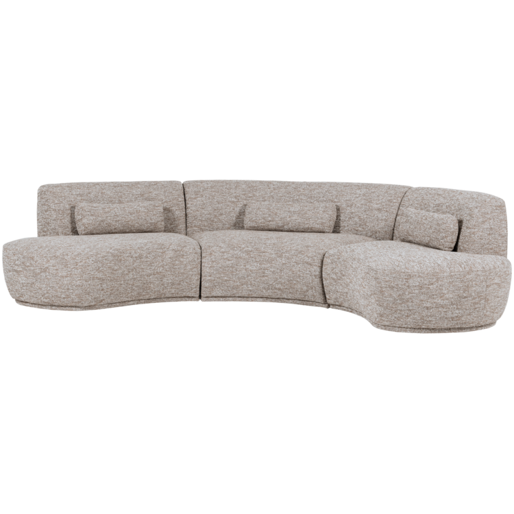 WOOOD Woood | Half ronde bank Batavier 6-zits zand melange