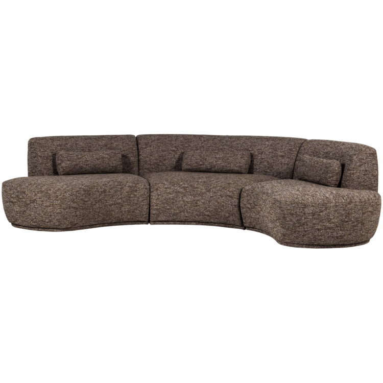 WOOOD Woood | Half ronde bank Batavier 6-zits bruin