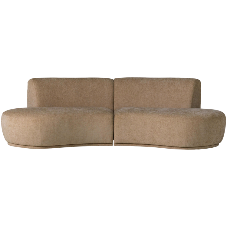 WOOOD Woood | Half ronde bank Batavier 4-zits lichtbruin