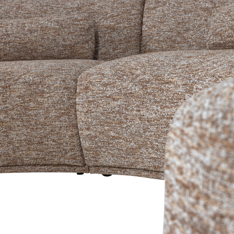 WOOOD Woood | Half ronde bank Batavier 6-zits lichtbruin melange