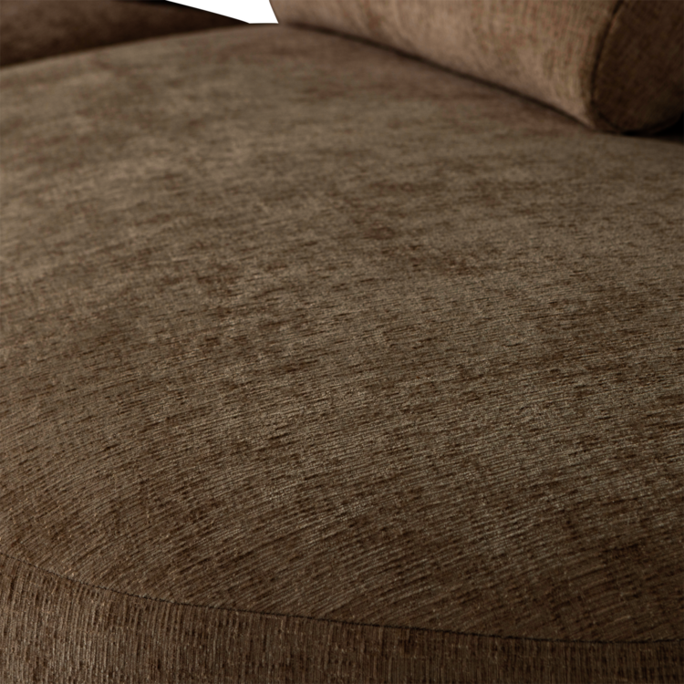 WOOOD Woood | Half ronde bank Batavier 4-zits velvet bruin