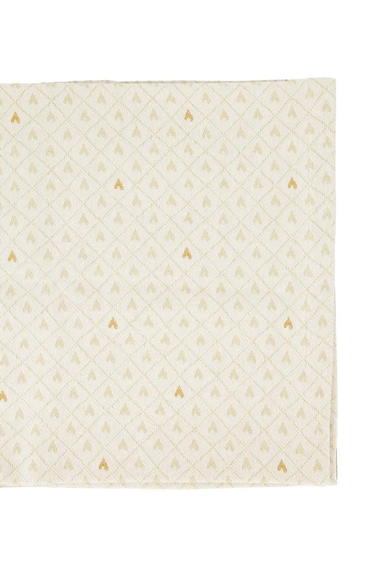 Zusss Zusss | Tafelloper lang hartjes zand/goud 300x49cm