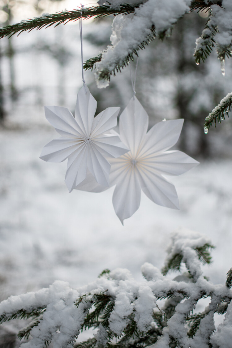 Storefactory Storefactory | Papieren kerstster wit 15cm