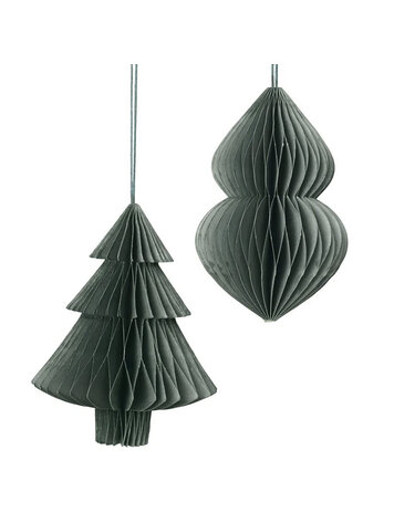 Broste Copenhagen Broste Copenhagen | Kersthangers groen 13cm set van 2